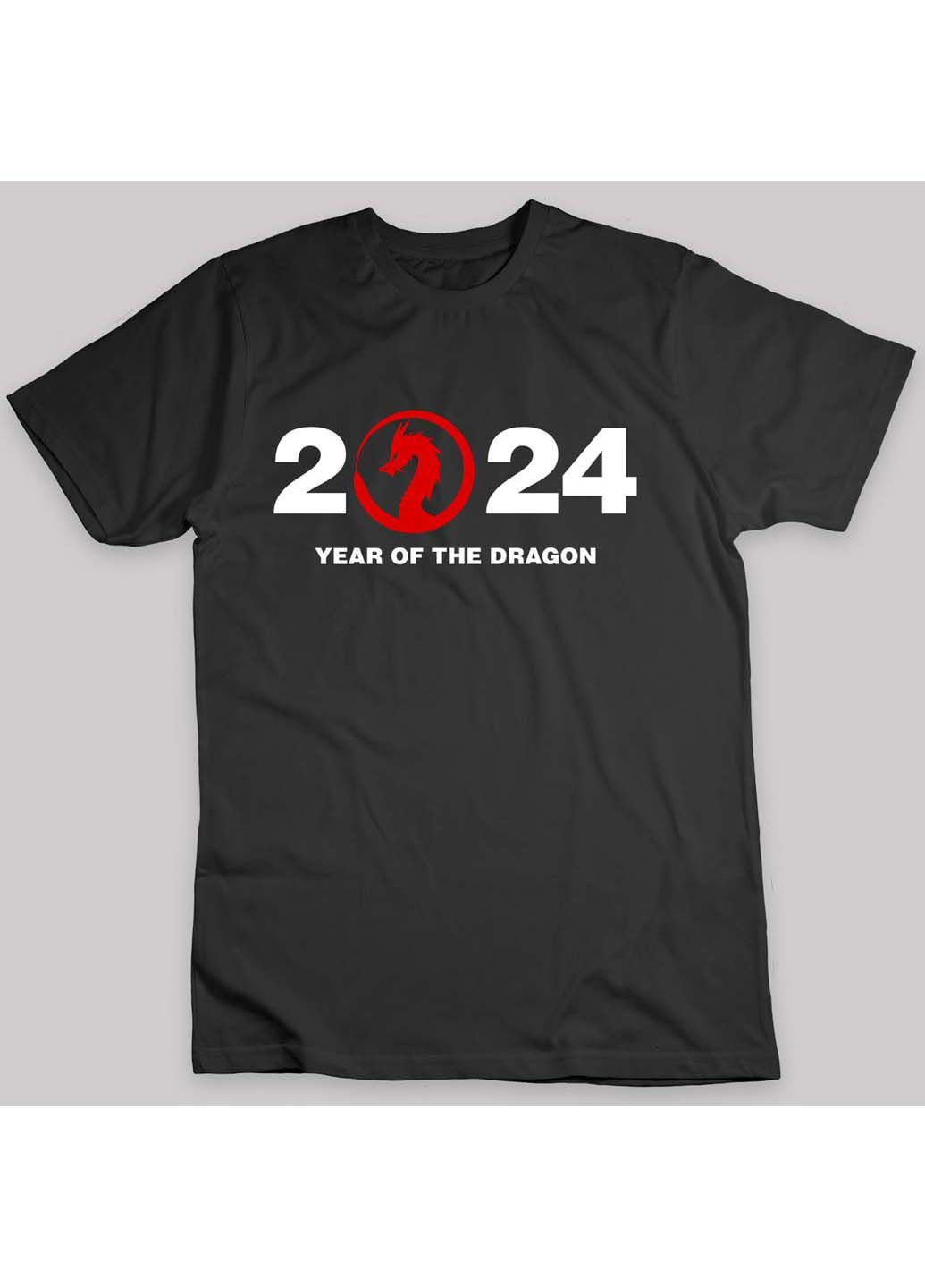 Черная футболка 2024 year of the dragon. 2024 год дракона Кавун