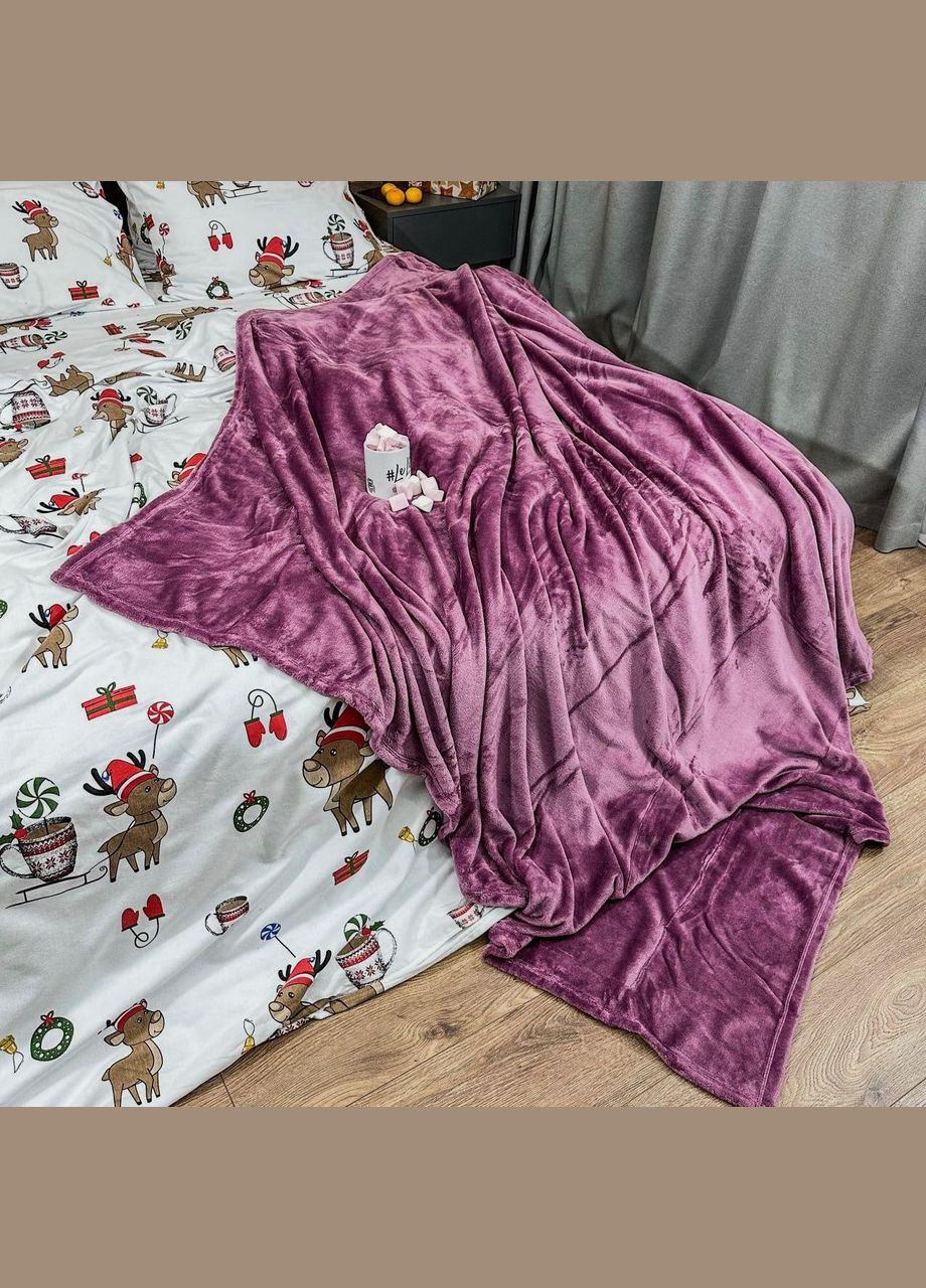 Плед микрофибра велсофт однотонный на диван полуторный 150х200 Беж (М-lel-001) No Brand (306633417)