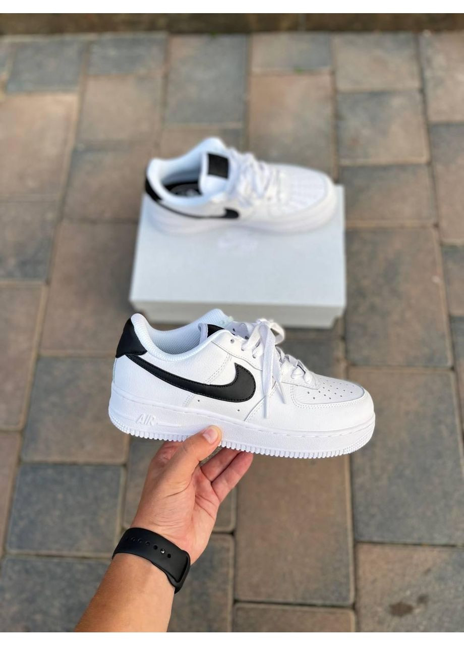 Чорні Осінні кросівки чоловічі nike air force 1 white black найк аір форс 1 преміум No Brand