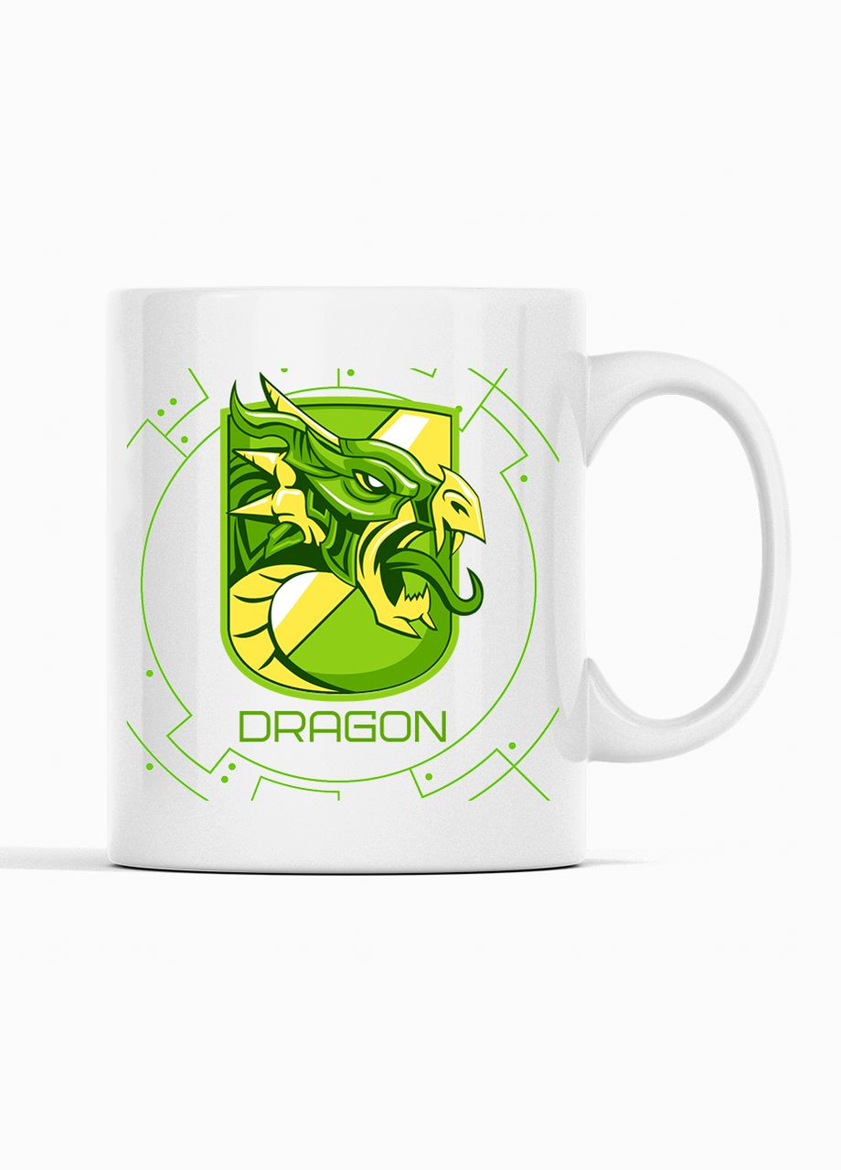 Белая кружка (чашка) с новогодним принтом "NY Dragons. Новый Год. Год зеленого дракона 2024" Push IT Кавун Чашка (316113698)