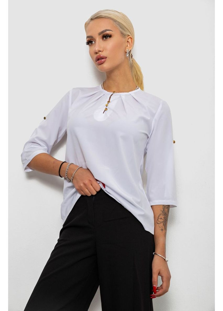 Белая блуза однотонная, 230r1121-10 Ager