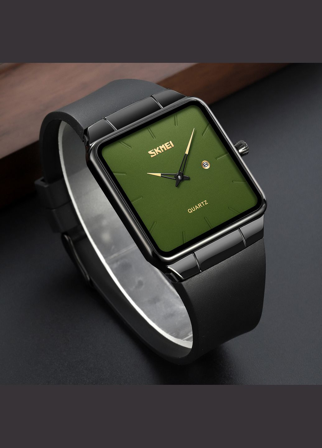 1961BKGN Black-Green кварцевый классический Skmei (326585465)