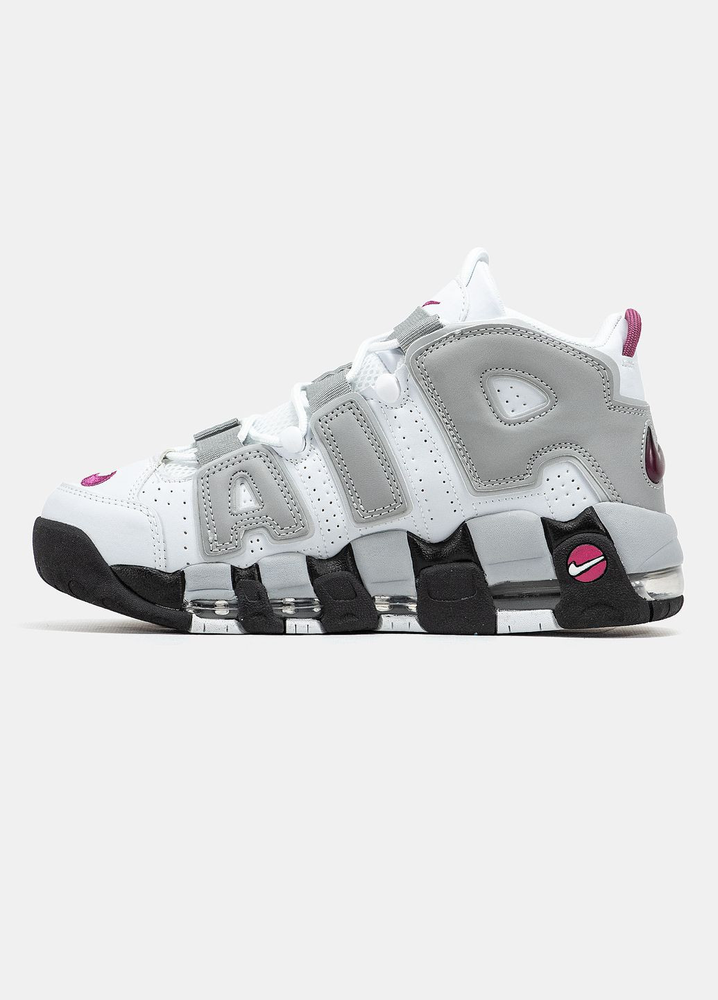 Кроссовки женские и мужские Nike Air More Uptempo 96 White Grey Black | Найк Аир Море Аптемпо 96 белые No Brand белые демисезоны (339604433)