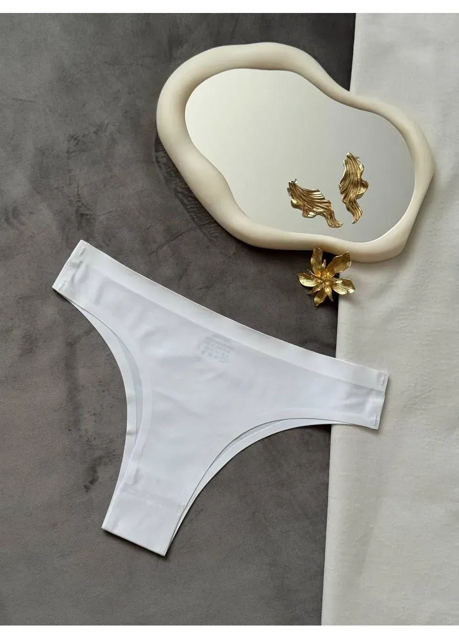 Безшовні жіночі трусики бразиліани набір трусів 3 од, для жінок на завищеній посадці, однотонні No Brand Бразиліани (366239365)