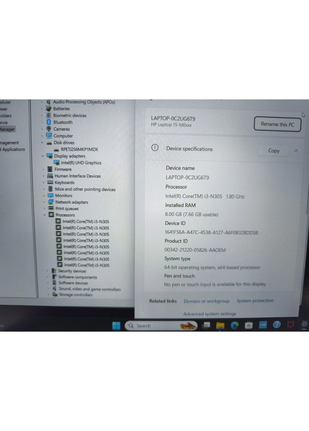 Ноутбук HP 15-fd0131 15.6 FHD Core i3-N305 8ядeр Ram 8GB SSD 256GB Intel UHD Graphics 9951 Hewlett Packard (387861261)