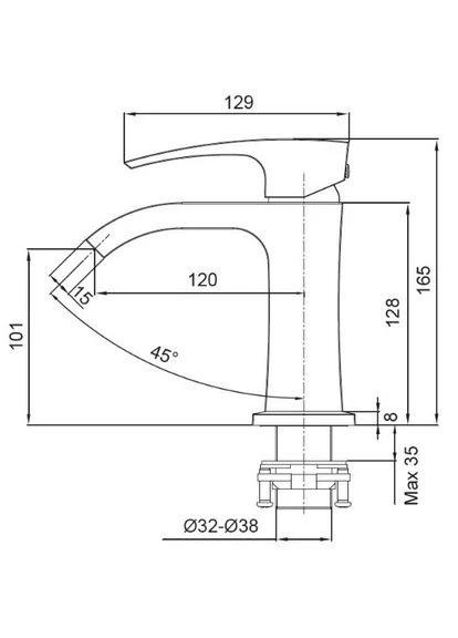 Змішувач для умивальника KB-12007-04 хром+білий (KR5151) KOER (377747174)