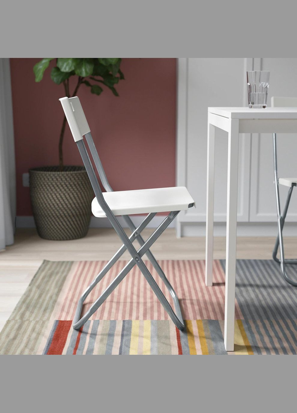Складний стілець ІКЕА GUNDE Білий (60217799) IKEA (267898807)