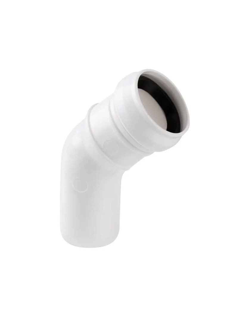 Колено из полипр. белое (45) 32х32 (1 резинка) д/канализ. труб TA Sewage (365596748)