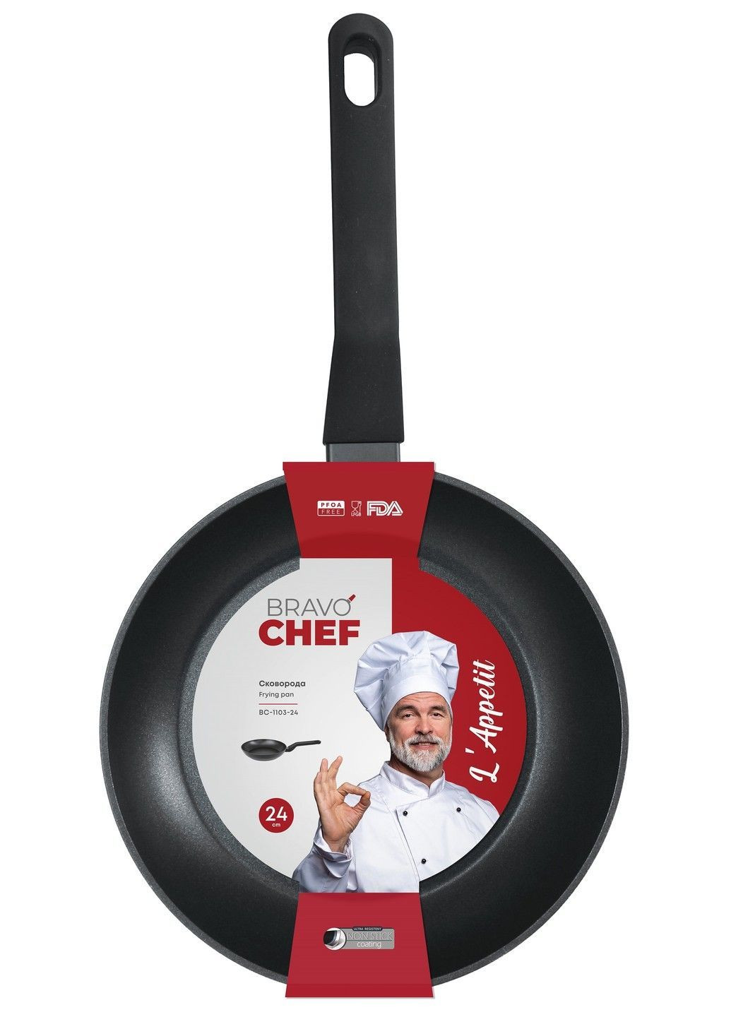 Сковорода L"Appetit 24 см (BC-1103-24) Bravo Chef (365278520)