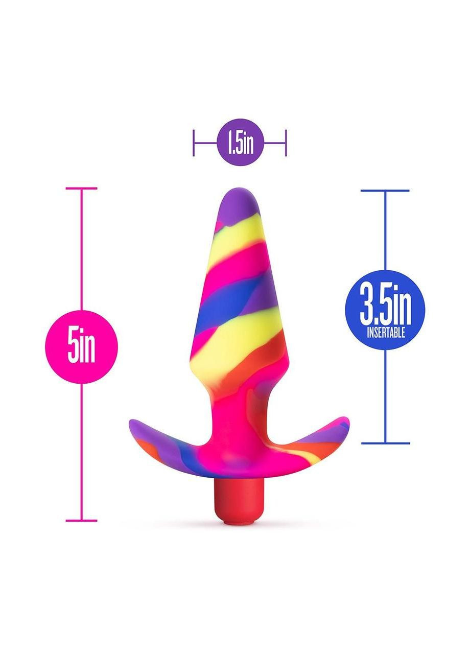 Анальна пробка конусоподібна з вібрацією Avant різнокольорова Blush (303895660)