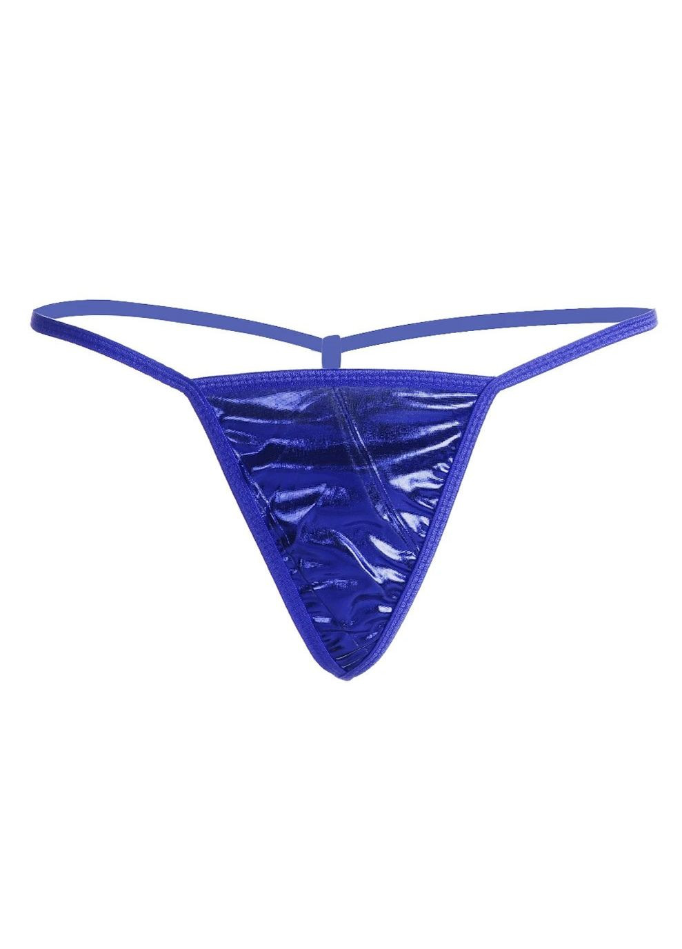 Стринги блискучі жіночі еротичні ONE SIZE сині (MET-Dblue) No Brand (360897534)