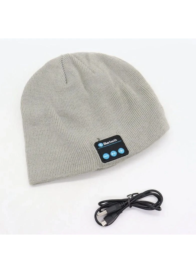 Портативная колонка шапки с bluetooth наушниками SPS Hat BT True. Цвет: серый No Brand (396679092)