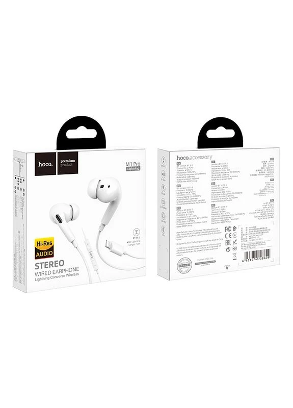 Наушники Bluetooth M1 Pro Original series earphones for Lightning White Hoco (297453280)
