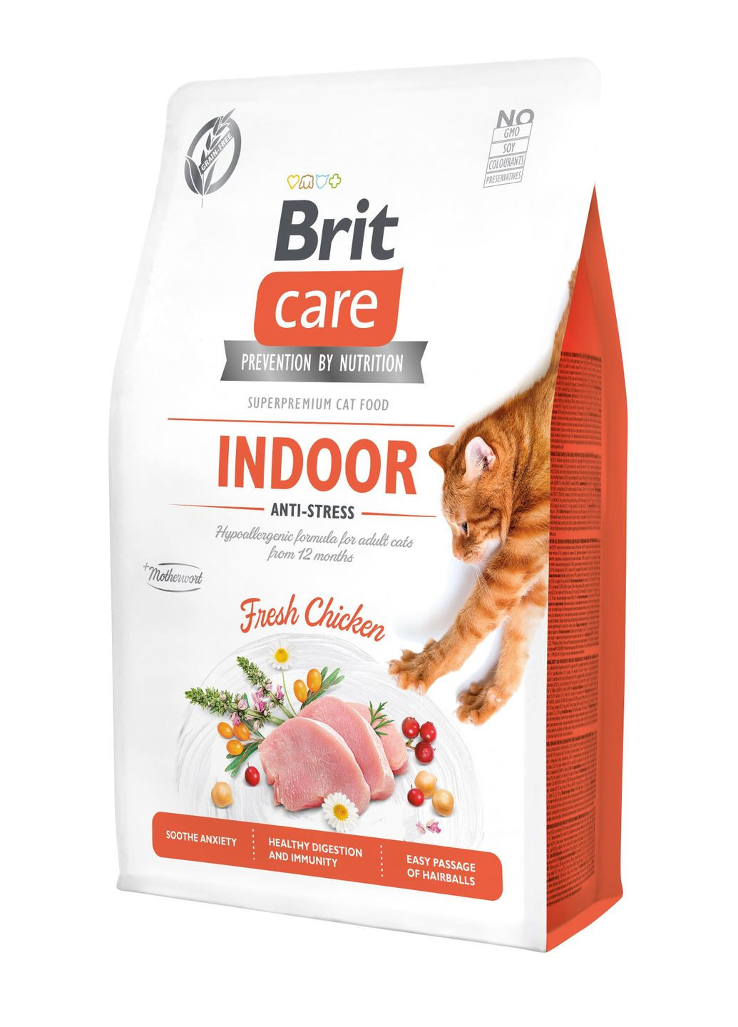 Сухой корм для кошек, живущих в помещении Cat GF Indoor Antistress с курицей 2 кг (8595602540853) Brit Care (279569598)