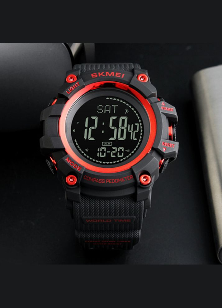 1356RD Black-Red + Compass SALE электронный спортивный, армейский Skmei (324088701)