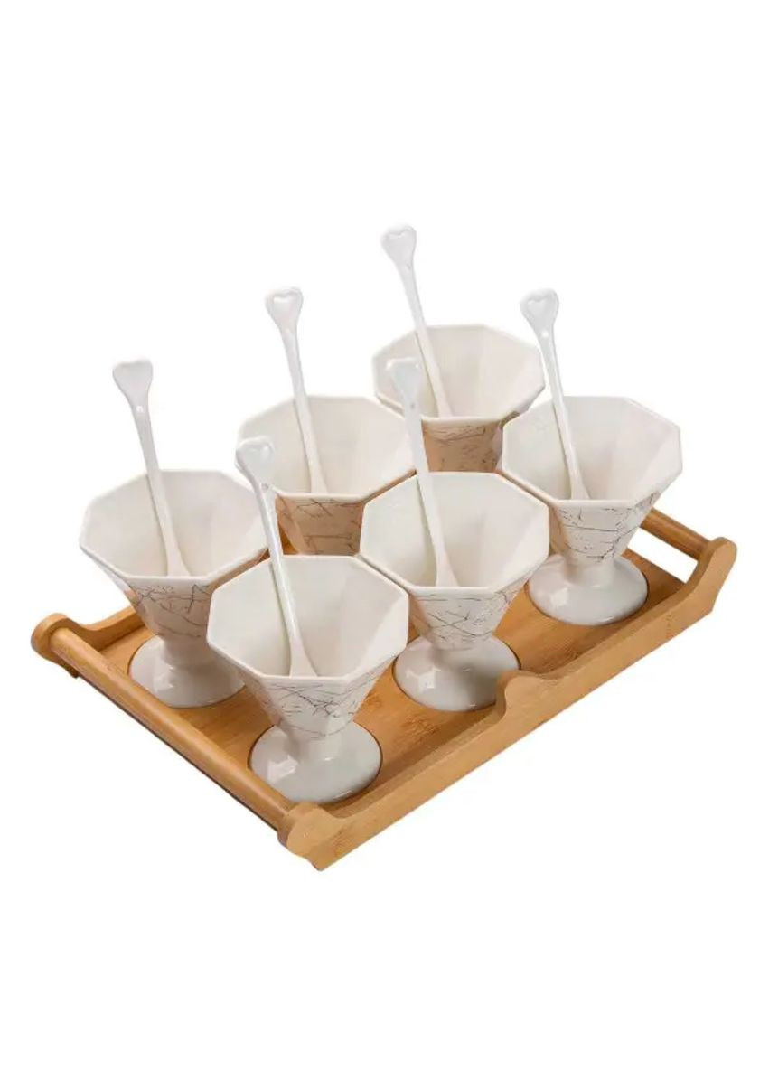 Набір із 6 креманок 200 мл, кераміка білий HP-1220 (A-032968) Yiwu (361242469)