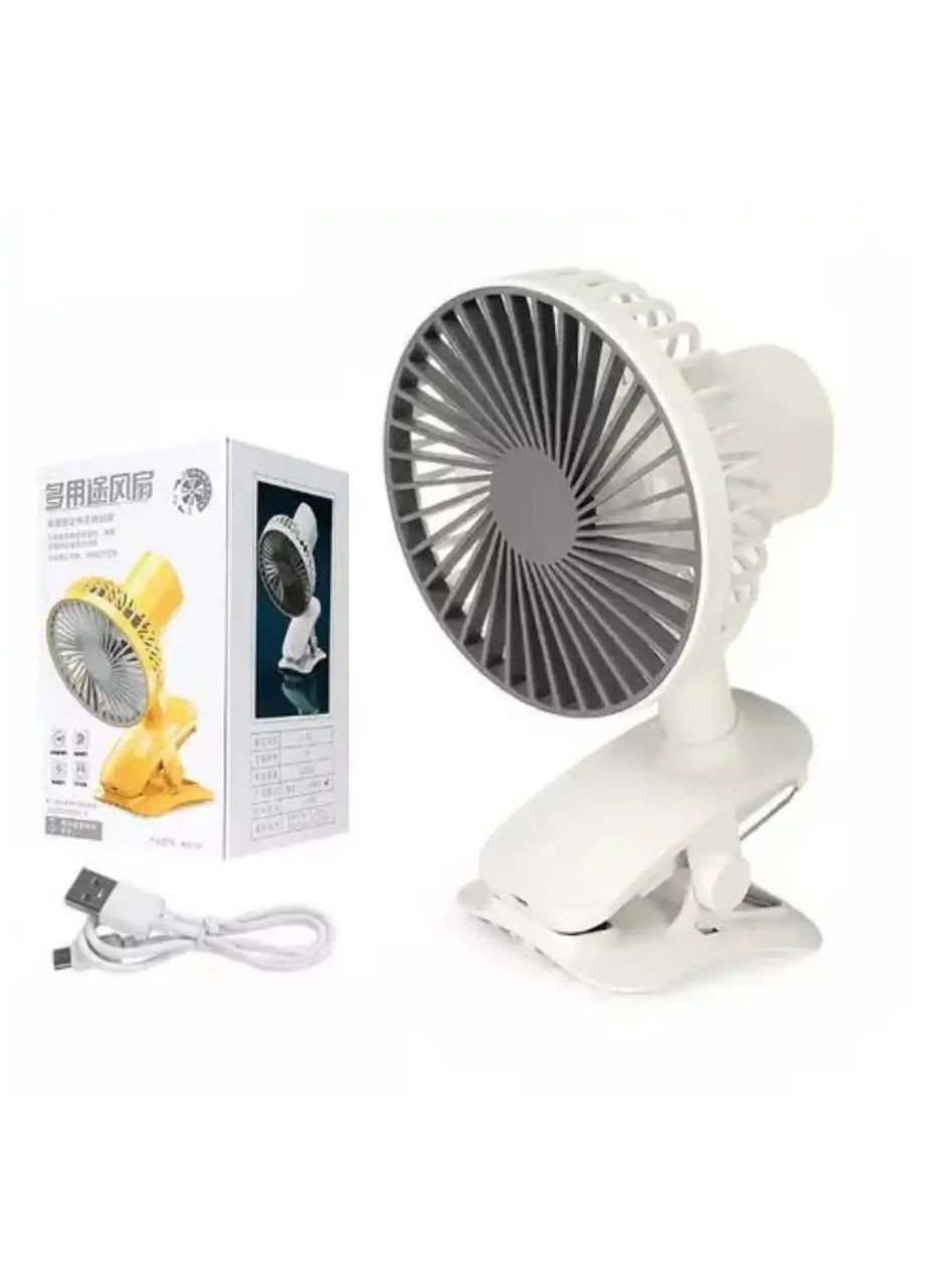 Настольный мини вентилятор -31a аккумуляторный на прищепке с регулировкой скорости и угола наклона MZL (333822769)