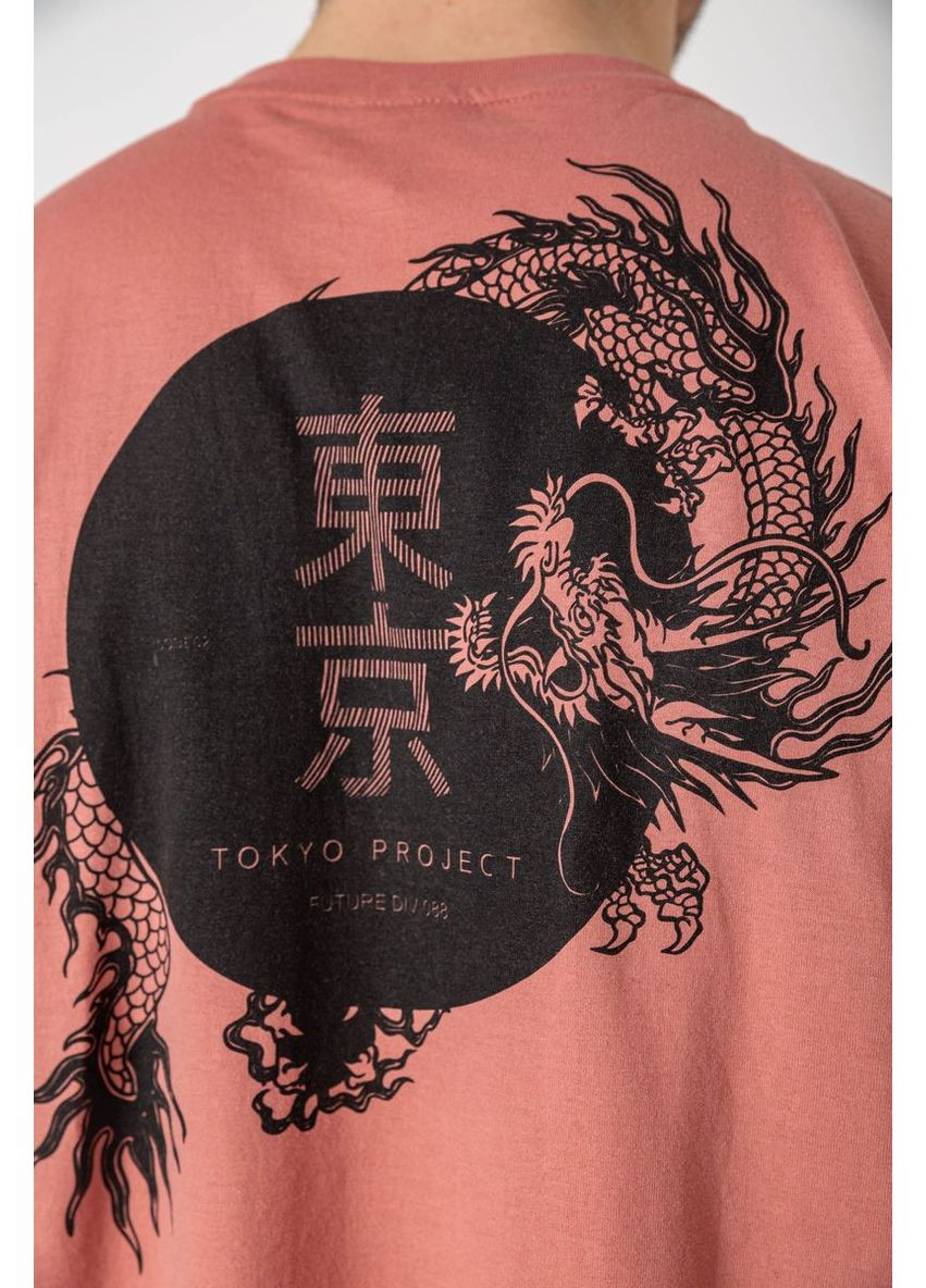 Комбинированная мужская футболка с принтом, 244r2127 Andi