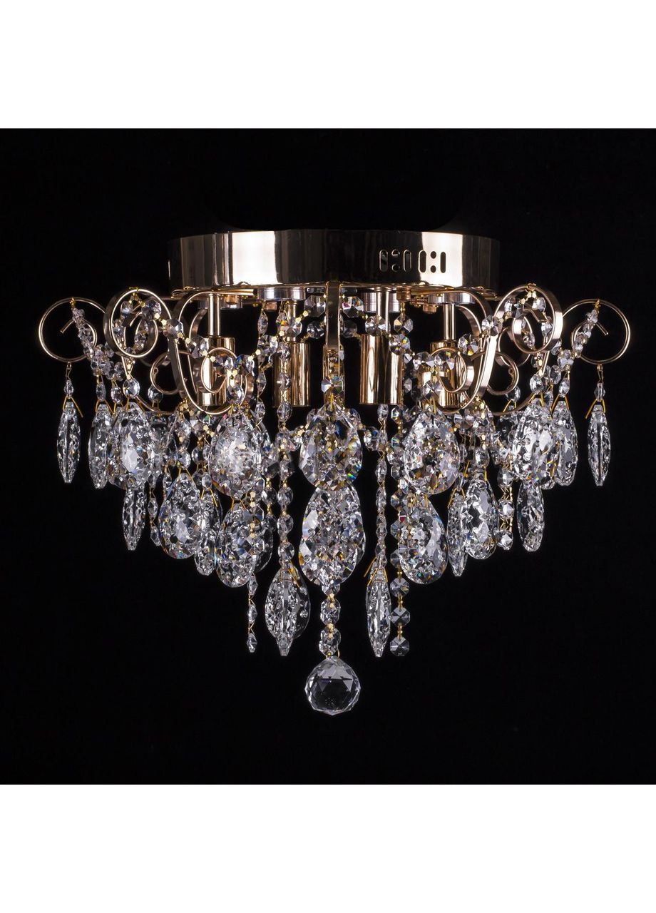 Кришталева люстра, класична з пультом та LED підсвічуванням на 4 лампочки золото E1136/4+4/FG No Brand (354229700)