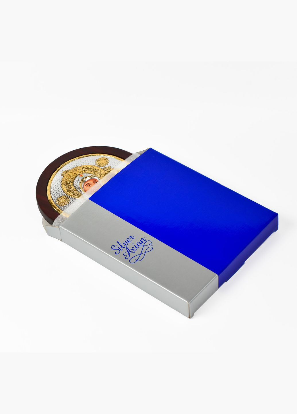 Вифлеємська Божа Матір 14,7х18см арочної форми на дереві Silver Axion (265446278)