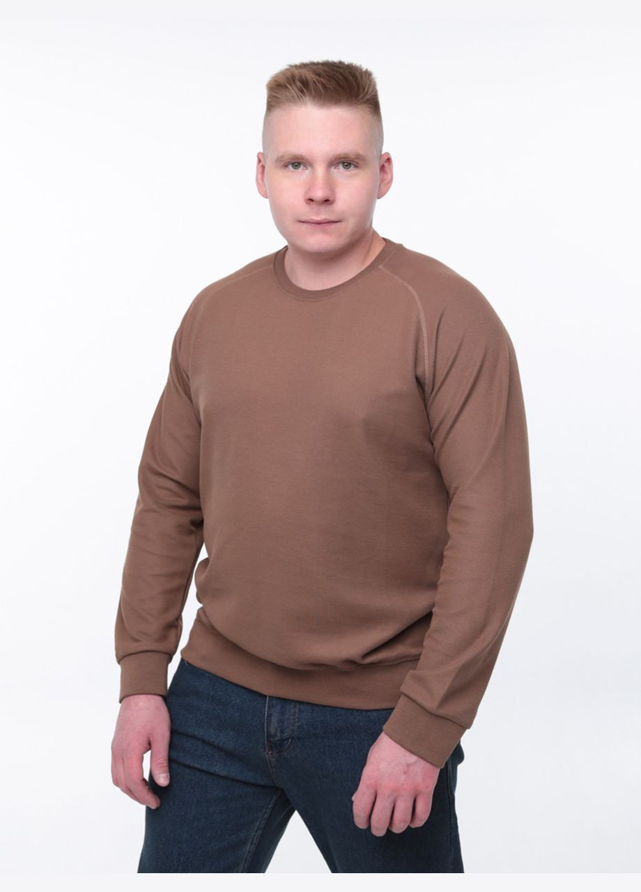Коричневый свитшот мужской коричневый тонкий однотонный JEANSclub однотонный (306816606)