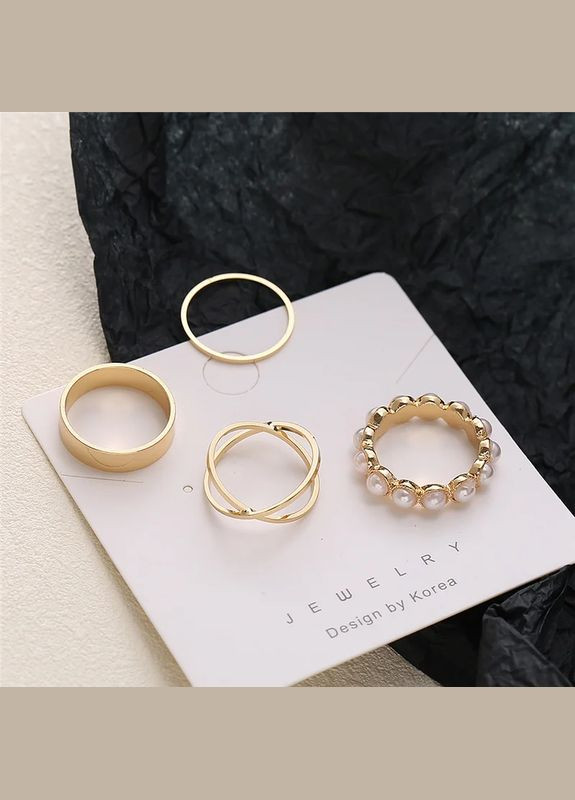 Набір жіночих кілець 4 шт регульовані перли комплект No Brand (340463790)
