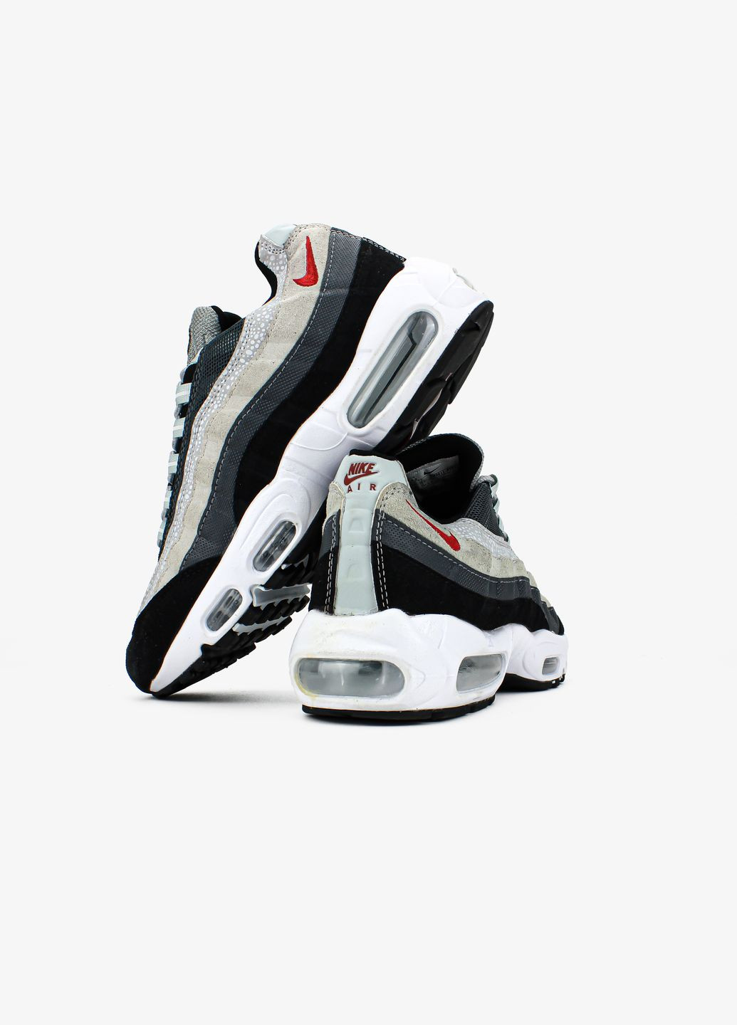 Сірі Осінні кросівки чоловічі nike air max 95 'wolf grey rugged orange' | найк аір макс 95 сірі чорні білі No Brand