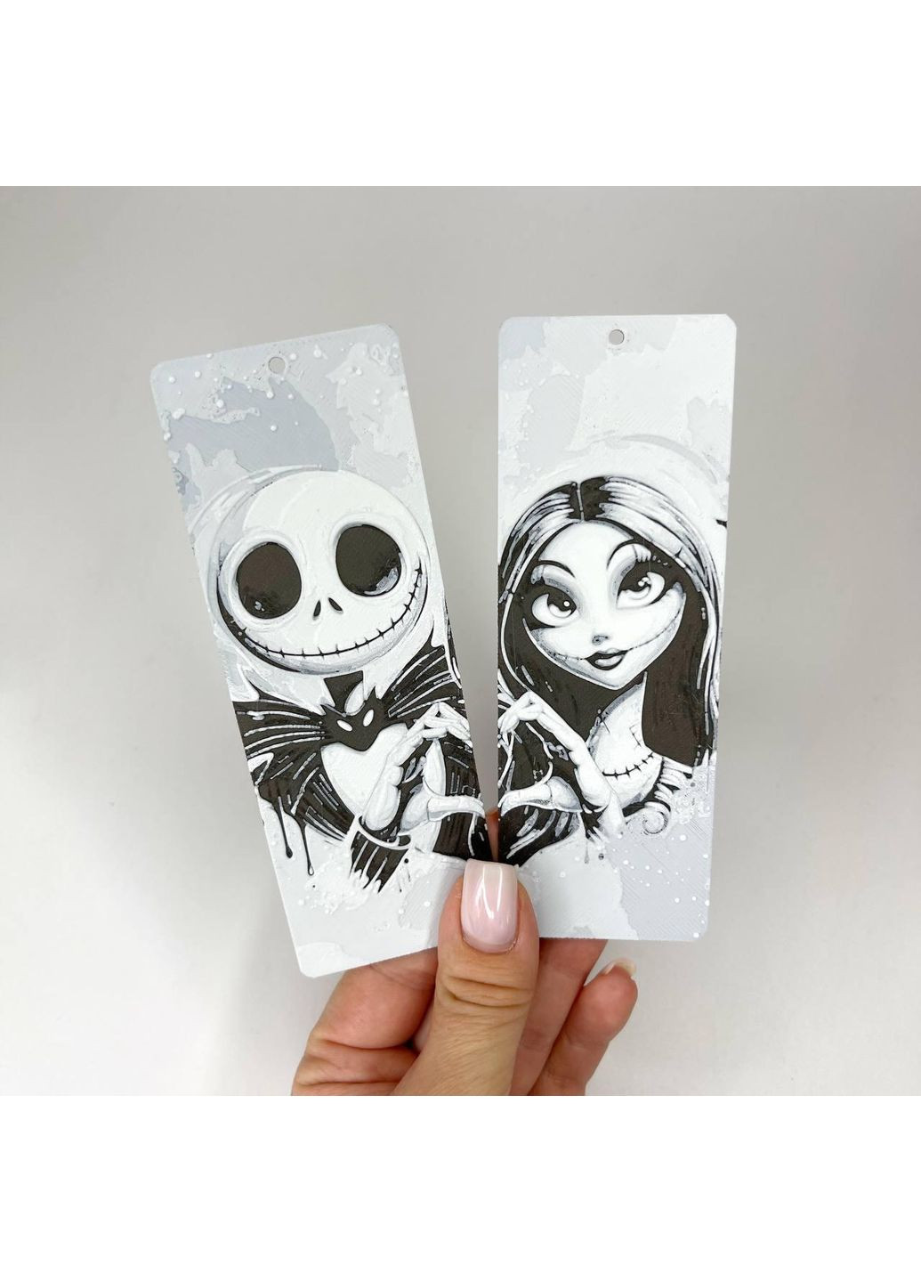 Набор пластиковых 3D закладок для книг Джек и Салли объемное изображение белый 14×4.5 см Finding (365875815)