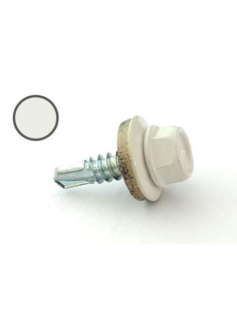 Покрівельний саморіз 4,8*19 RAL 9003 із свердлом по металу (пач. 50 шт.) білий Apro (355464070)