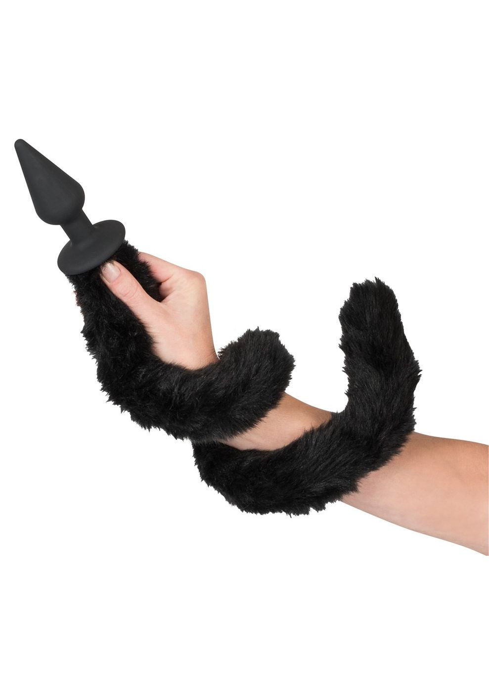 Анальная пробка с гибким хвостом чёрная, 3.5 х 73 см Bad Kitty (297129904)