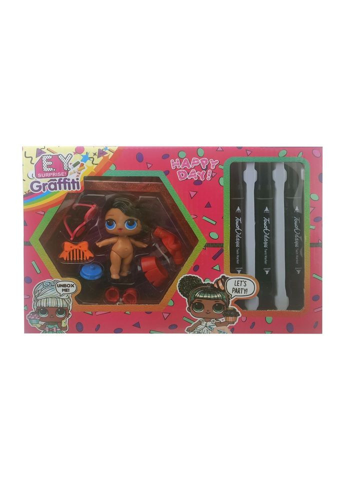 Детская кукла "LQL" EY2413 с маркерами Брюнетка в красном платье BMW (316266375)