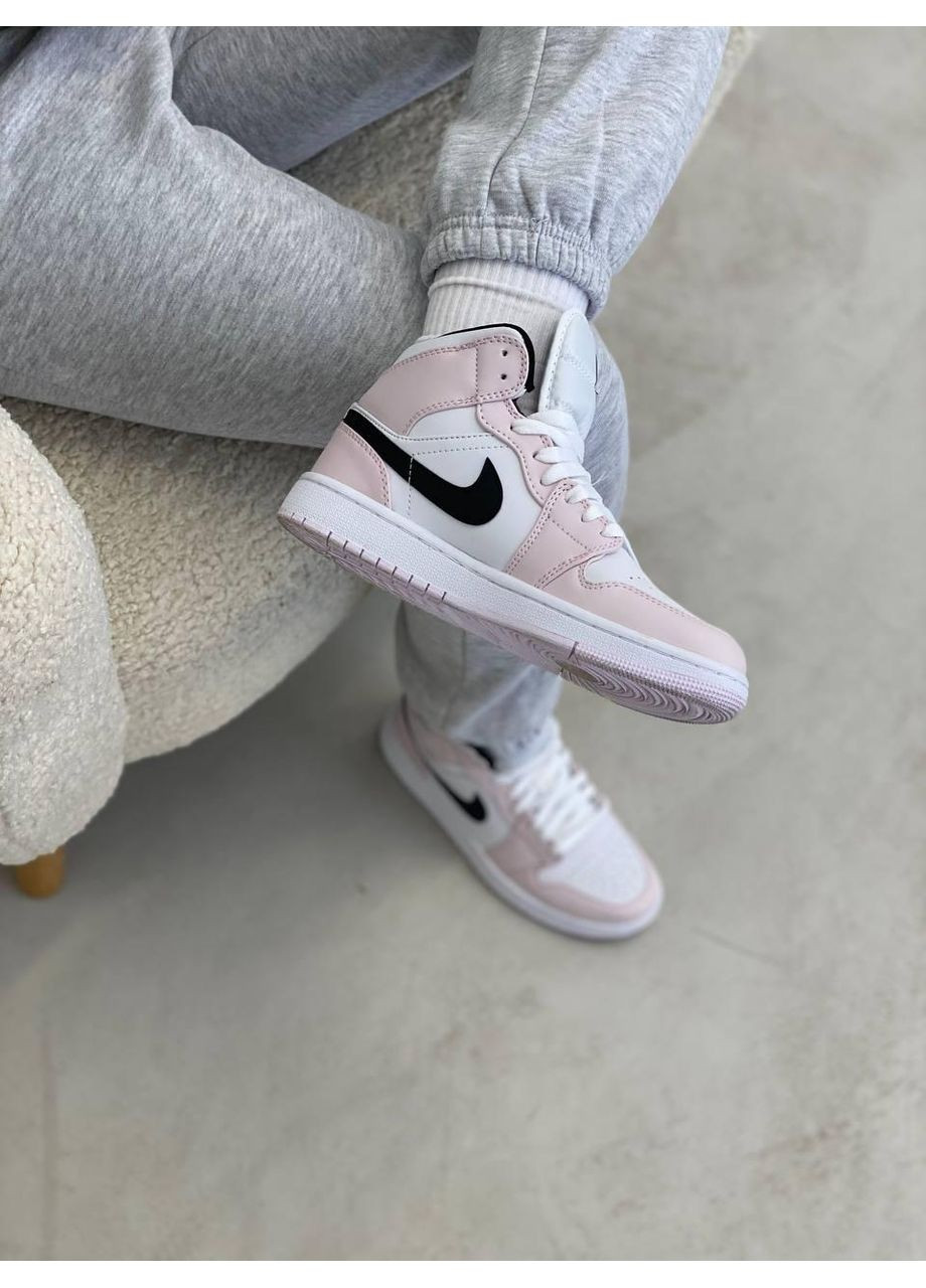 КРОССОВКИ ЖЕНСКИЕ NIKE AIR JORDAN 1 HIGH BARELY ROSE НАЙК АИР ДЖОРДАН No Brand белые демисезоны (367175967)