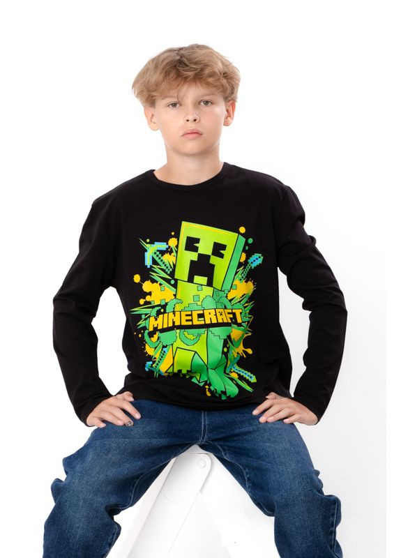 Носи своє джемпер для мальчика (подростковый) (p-17619) рисунок черный повседневный