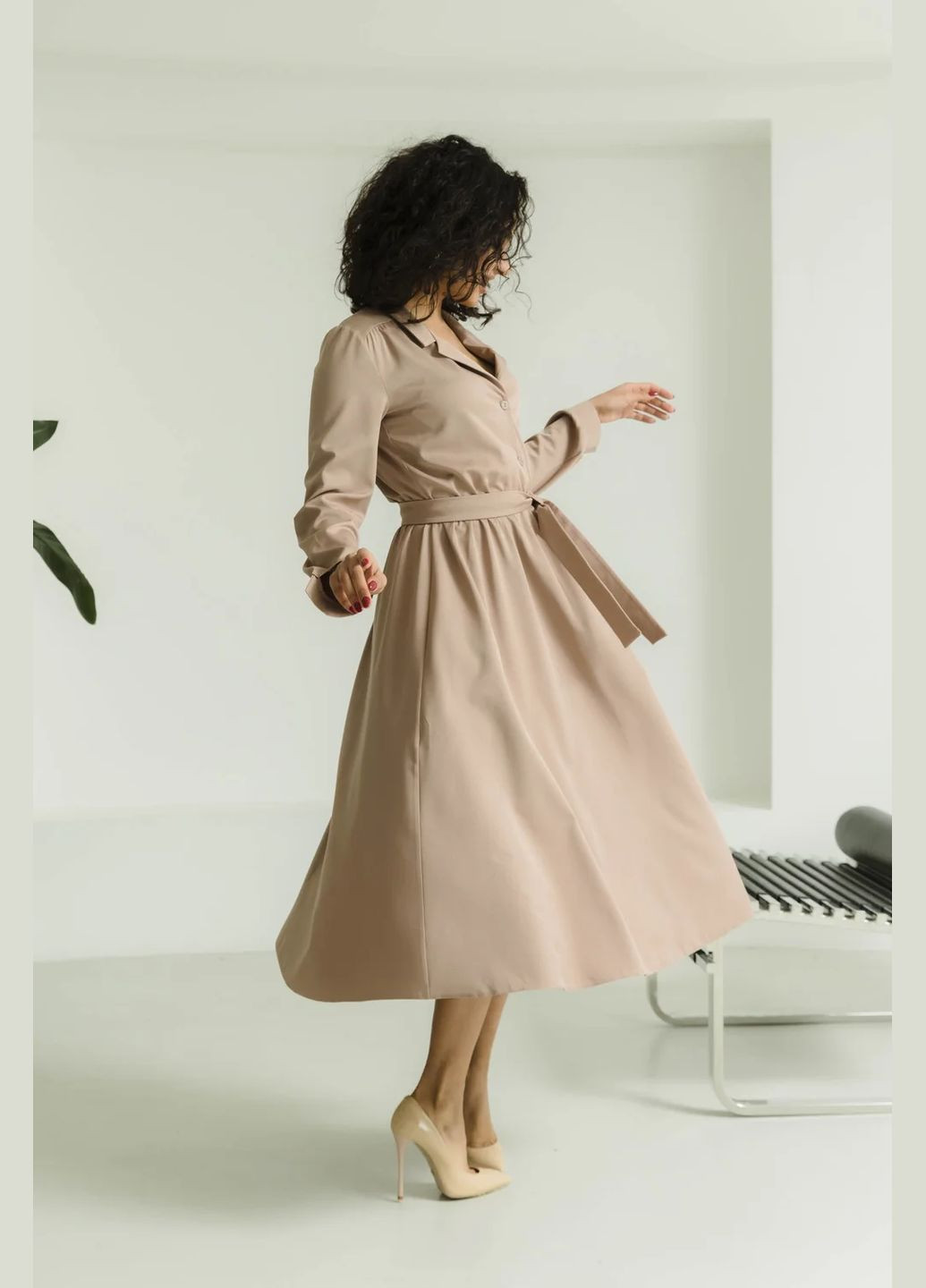 Бежева ділова, повсякденний, кежуал сукня Seventeen