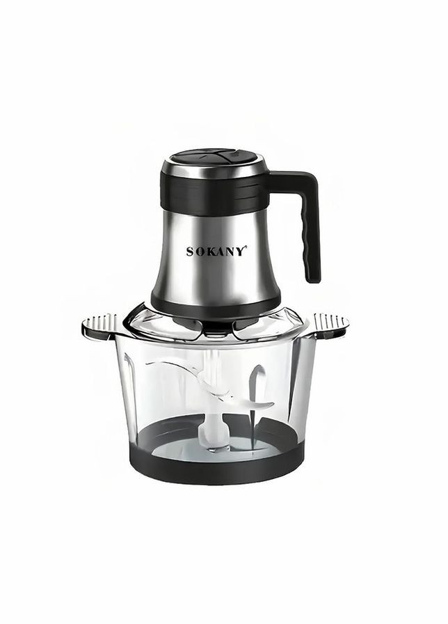 Кухонний подрібнювач 4 леза Комбайн 800Вт фітнес-блендер 3л Турборежим чоппер SK-7026 Сірий Sokany (322768246)
