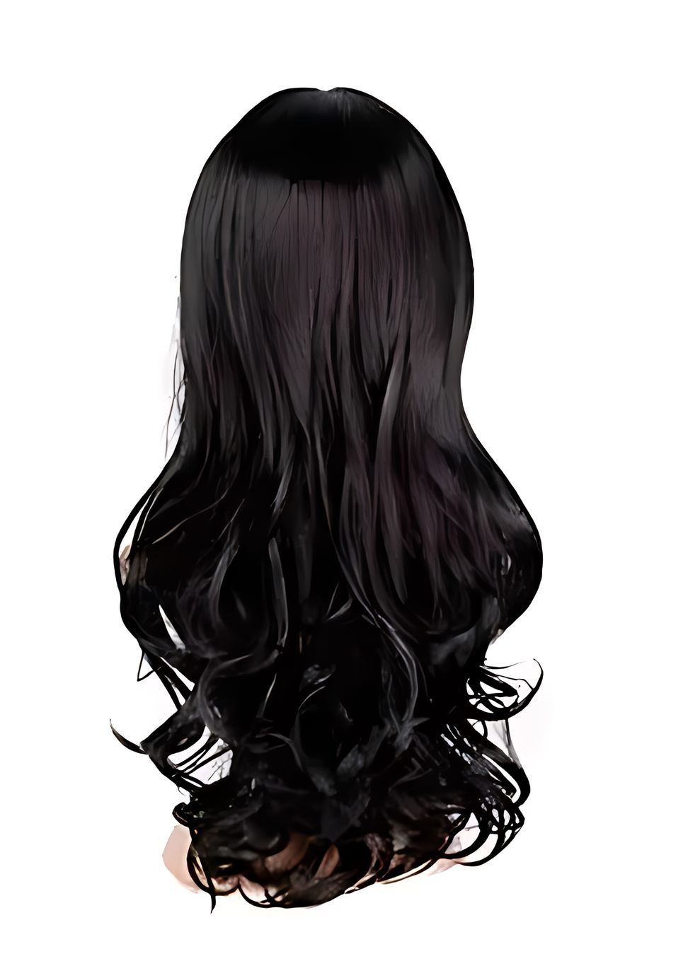 Перука хвиляста без чубчика з проділом 65 см Брюнетка No Brand (368893765)