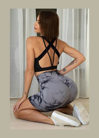 Велосипедки-шорти жіночі з пуш-ап TieDye 18686 M світло-сірі Fashion (336874044)