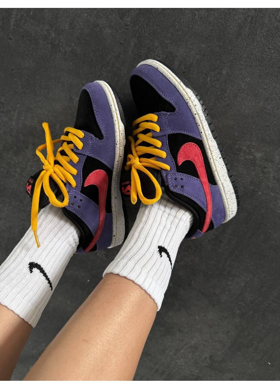 КРОСІВКИ ЖІНОЧІ NIKE SB DUNK PURPLE / PINK / YELLOW НАЙК СБ ДАНК No Brand рожеві демісезони (369387750)