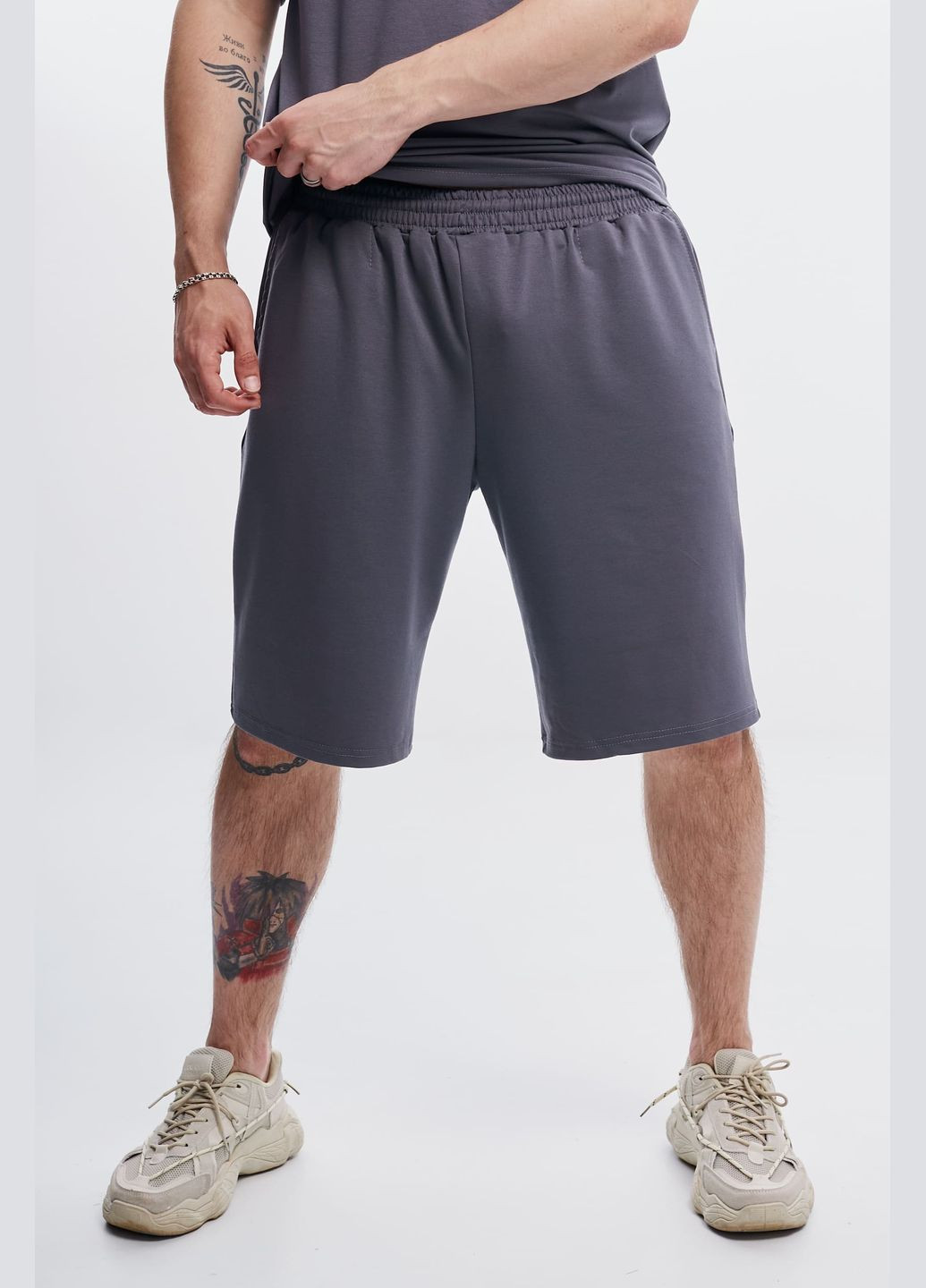 Комплект чоловічий базовий "Player" темно-сірий: футболка + шорти Intruder (359378684)