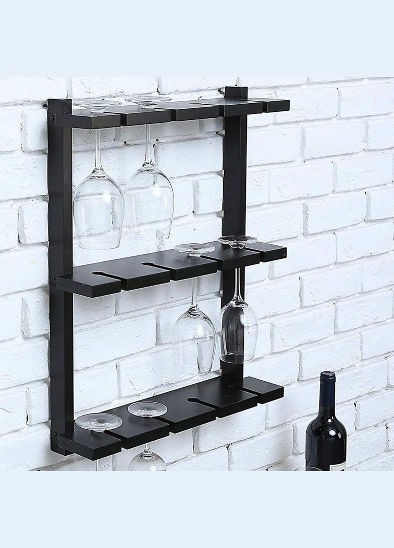 Полка для бокалов из дерева Граус венге (ОБС-000212) No Brand (327425451)