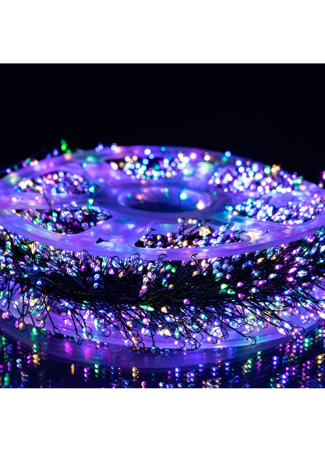 Гирлянда-нить Роса Хвойная лапа 3000 LED 100 метров зеленая нить, мультицвет GarlandoPro (366817167)