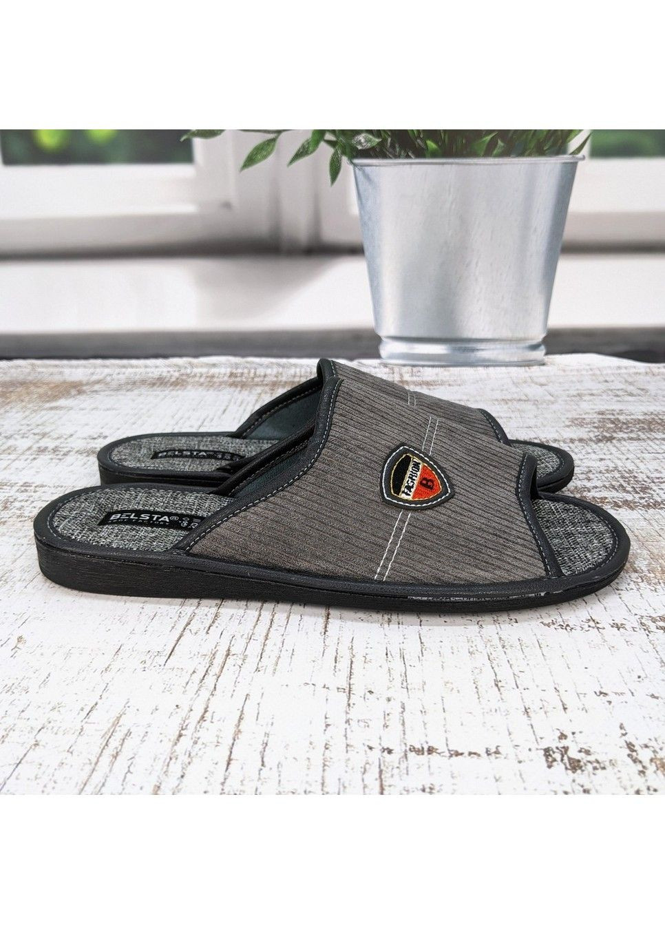 Серые тапочки мужские домашние Белста