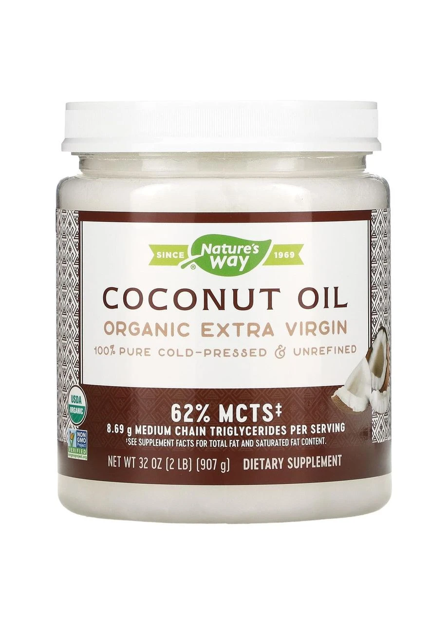 Кокосовое масло экстра, Coconut Oil,, органик, 907 г Nature's Way (362368897)