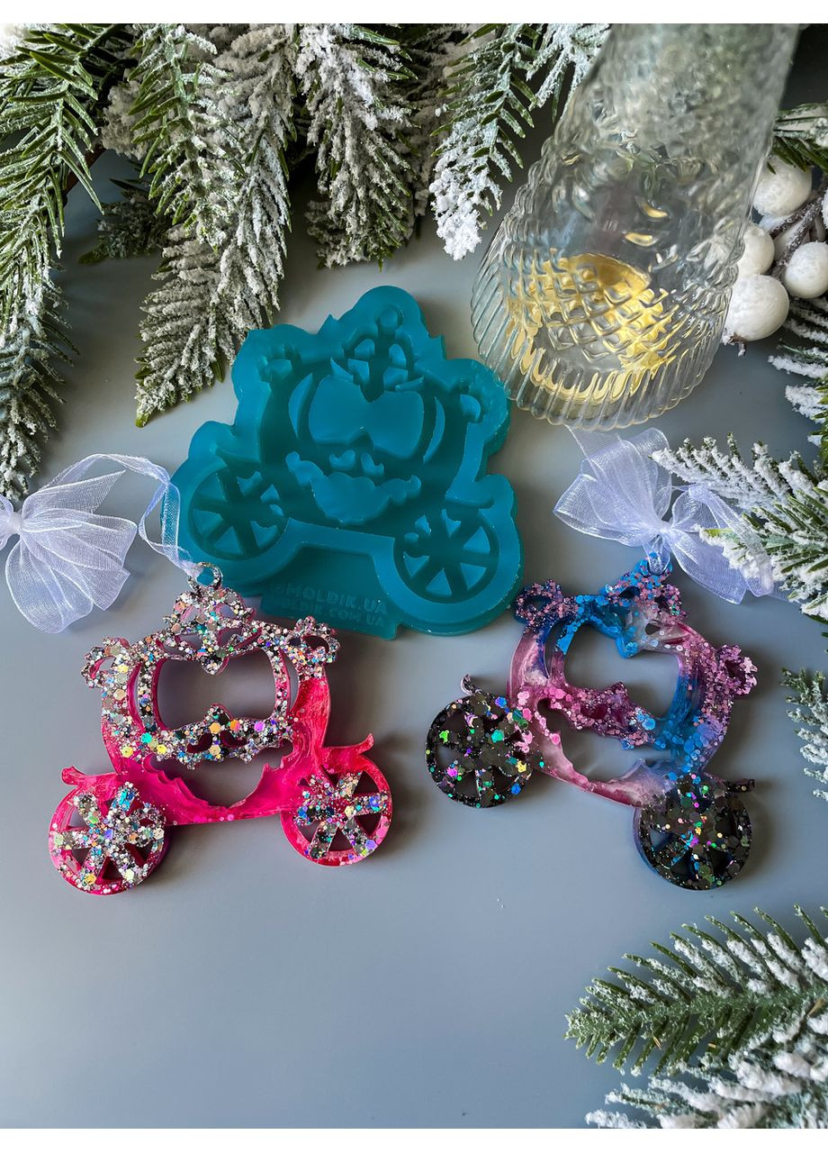 Молд Карета 1 для новорічних іграшок на ялинку силіконова форма для епоксидної смоли No Brand (370566486)