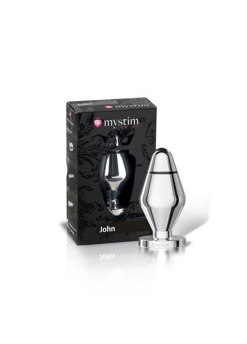 Металева анальна пробка John для електростимулятора, діаметр 5 см Mystim (297586735)