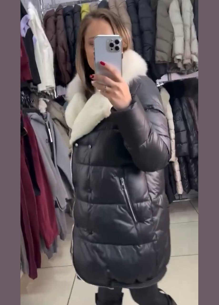 Чорна зимня куртка жіноча No Brand