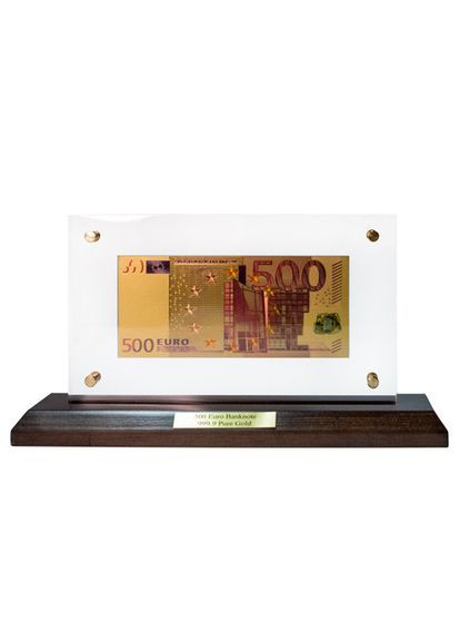 Банкнота на деревянной подставке Банкнота 500 EUR (евро) Евросоюз 28х14 см 160075 сувенир No Brand (346152559)