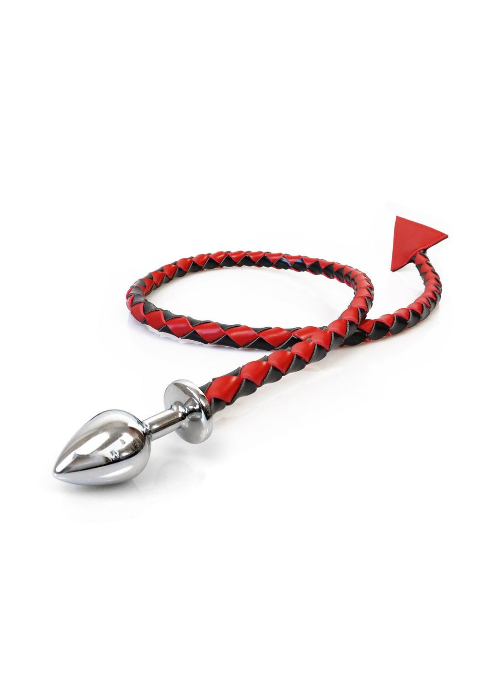 Металлическая анальная пробка с дьявольским хвостом – Succubus, экокожа, черный/красный Art of Sex (299331422)