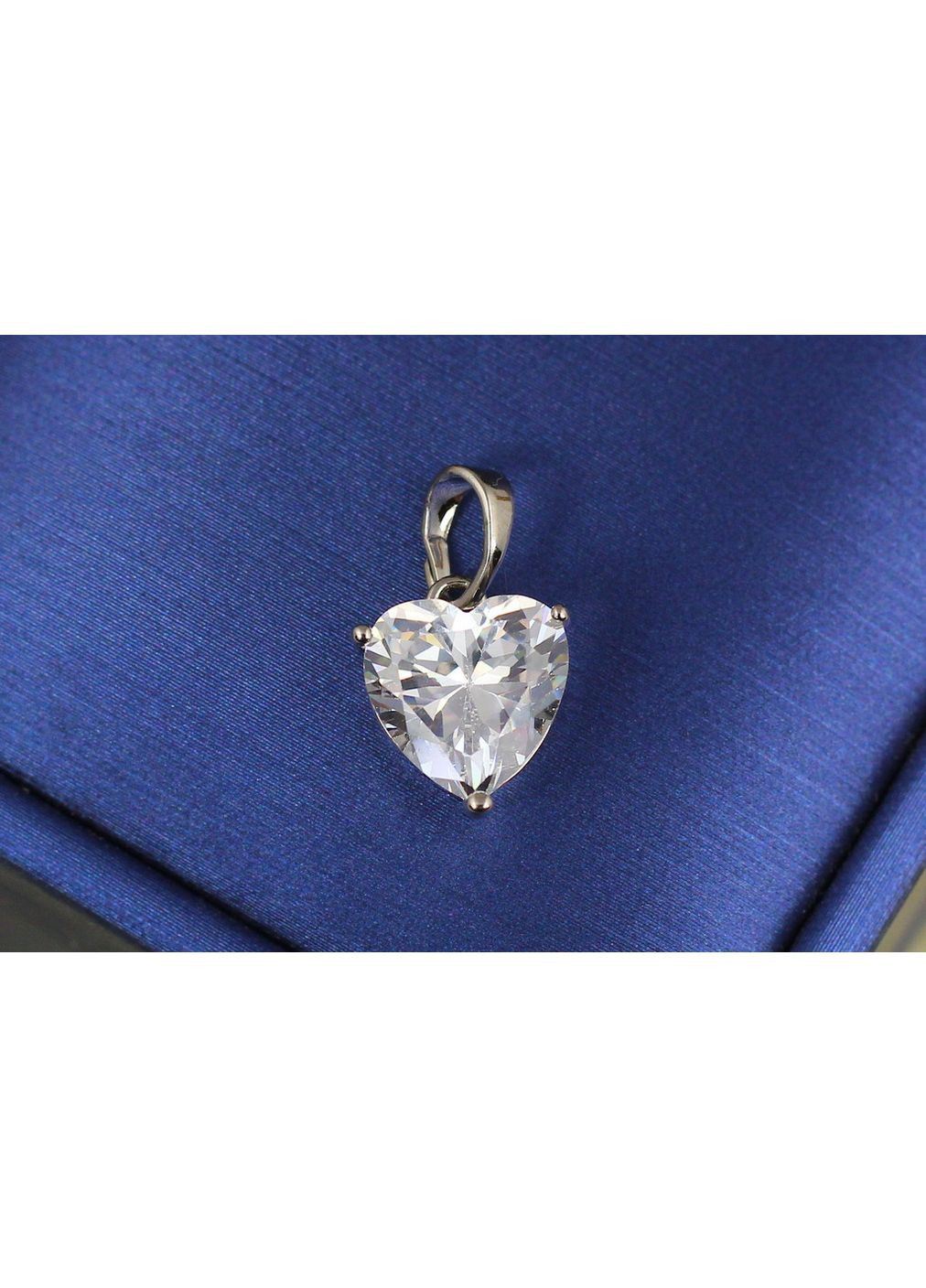 Кулон фіаніт сердечком 1.1 см сріблястий love-shopping Xuping Jewelry (355800814)