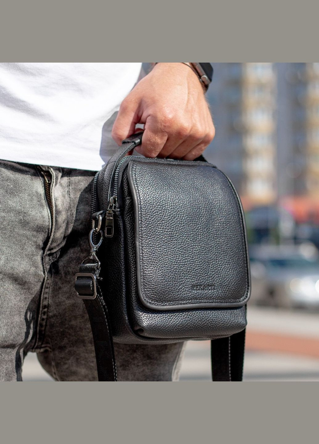 Мужская кожаная сумка-барсетка через плечо с ручкой TD-22011 Tiding Bag (341309323)